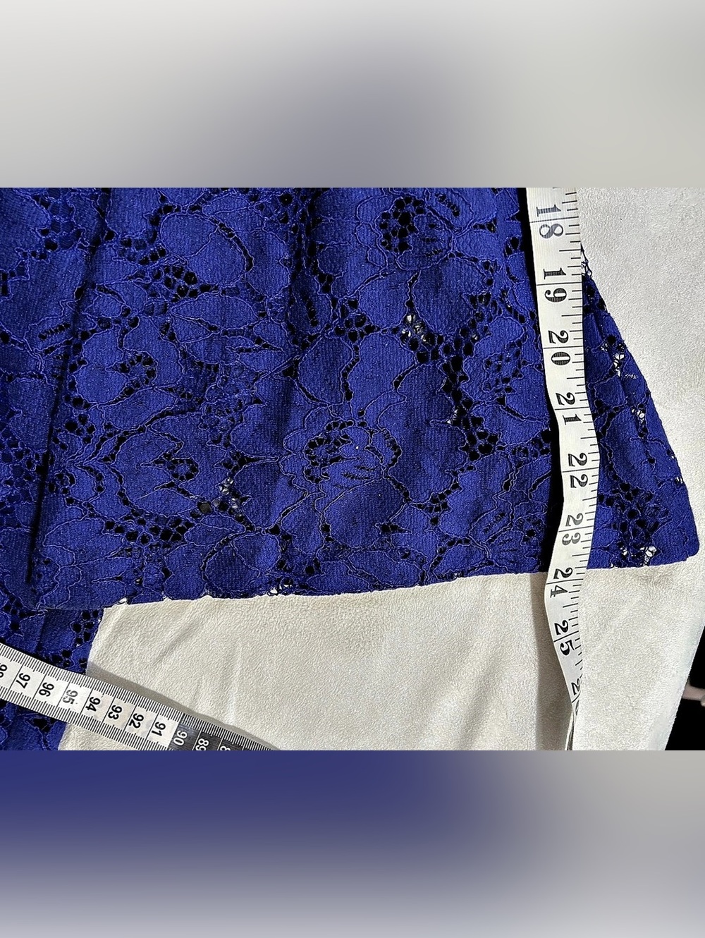 Lauren Ralph Lauren Cobalt Blue Floral Lace Sheath Dress Size 8 - Picture 15 of 15